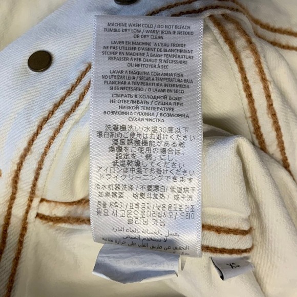 NEW RE/DONE Size X-Small Cropped Denim Trucker Jacket Sunbleach $385 msrp I11-15 - Picture 9 of 10